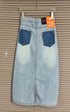 Denim Hight Waist Back Slit Long Skirts